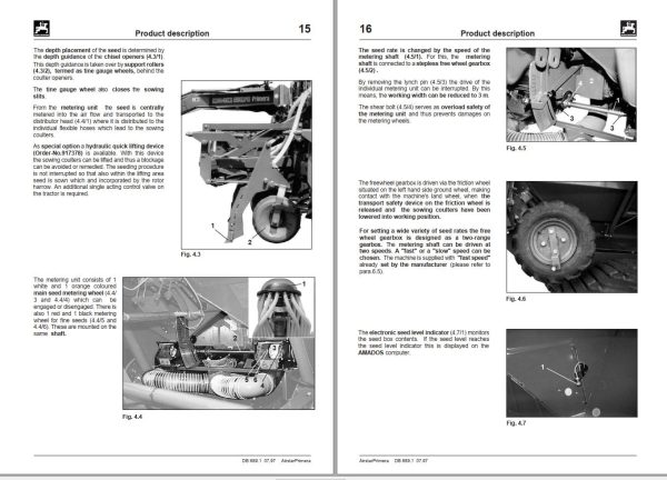 Amazone Seed Drill Airstarprimera 3 1000 To 6 3000 Operating Manual Db689 (2)