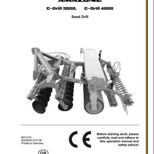 Amazone Seed Drill C Drill 3000 4000 Operating Manual MG1479 (1)