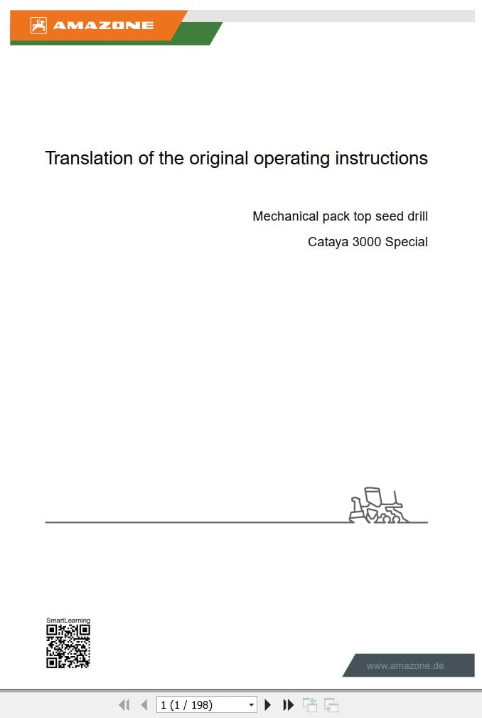 Amazone Seed Drill Cataya 3000 Special Operating Manual MG7450 EN II 2023 (1)