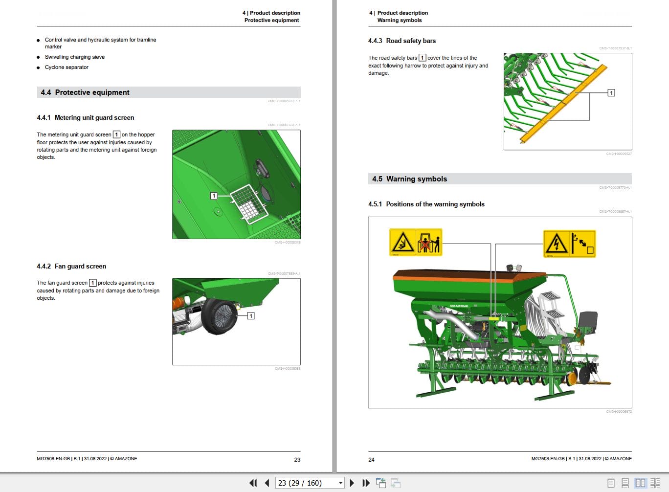Amazone Seed Drill Centaya 3000 Special Operating Manual MG7508 EN GB (2)