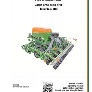 Amazone Seed Drill Cirrus 03 Operating Manual And Diagram MG6382 (1)