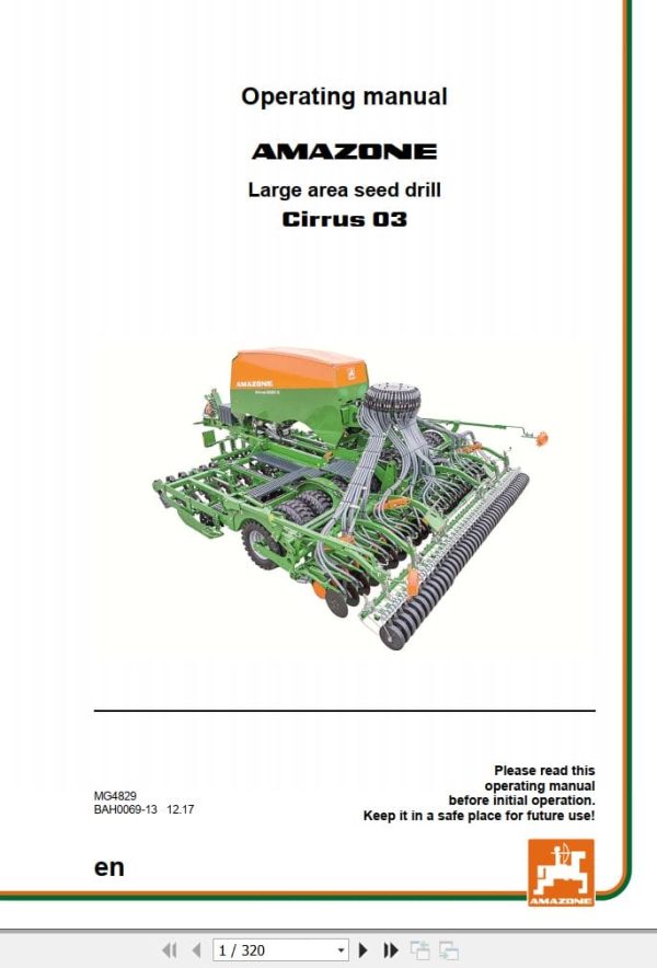 Amazone Seed Drill Cirrus 03 Operating Manual Mg4829 (1)