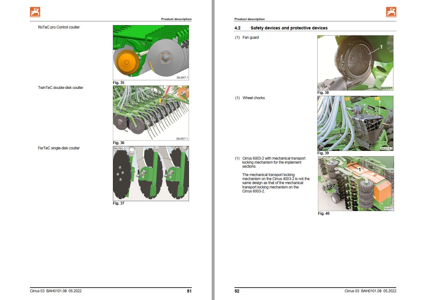 Amazone Seed Drill Cirrus 03 Operating Manual MG7603US (2)