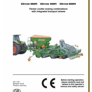 Amazone Seed Drill Cirrus 3001 4001 6001 Operating Manual MG1138 (1)