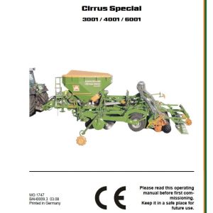 Amazone Seed Drill Cirrus 3001 4001 6001 Operating Manual MG1747 (1)