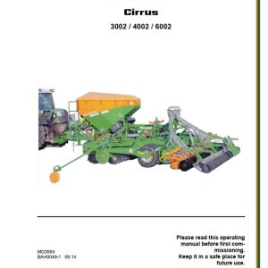 Amazone Seed Drill Cirrus 3002 4002 6002 Operating Manual MG3994 (1)
