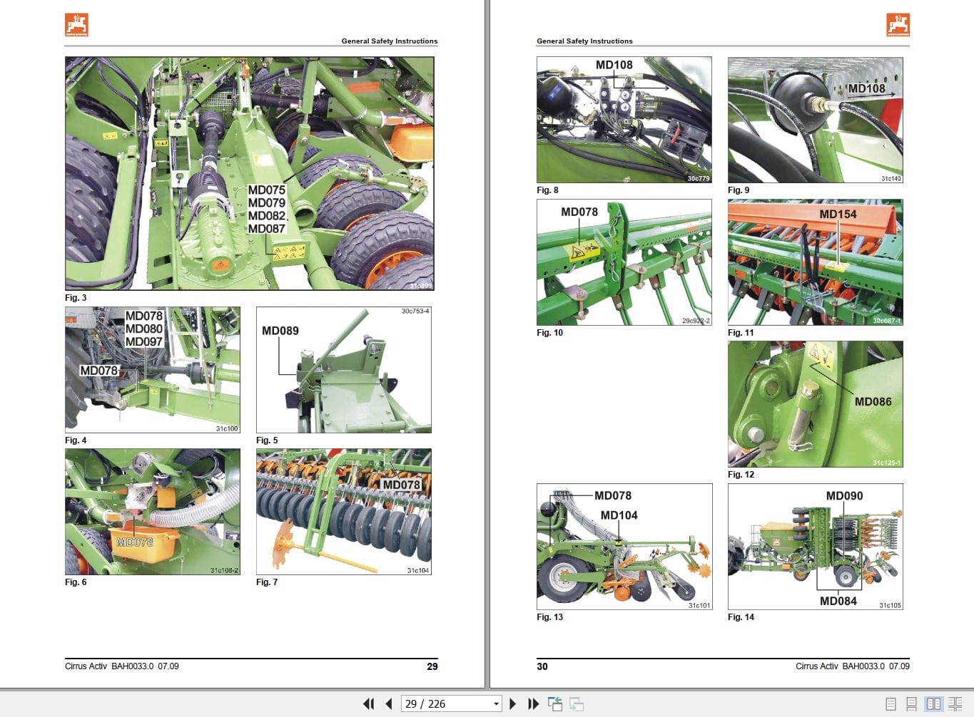 Amazone Seed Drill Cirrus 6001 Activ Operating Manual And Diagram MG3304 (2)