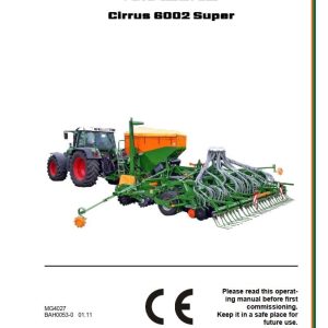 Amazone Seed Drill Cirrus 6002 Super Operating Manual MG4027 (1)