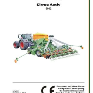 Amazone Seed Drill Cirrus Activ 6002 Operating Manual MG4502 (1)