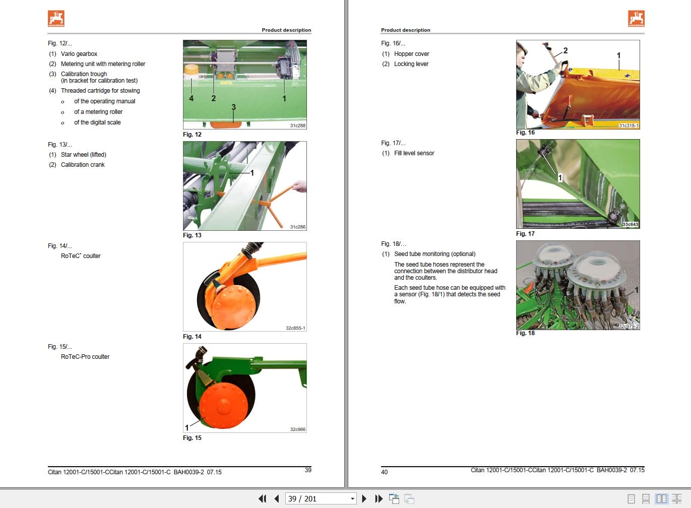 Amazone Seed Drill Citan 12001 C 15001 C Operating Manual MG5594 (2)