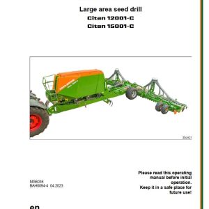 Amazone Seed Drill Citan 12001 C 15001 C Operating Manual MG6035 (1)