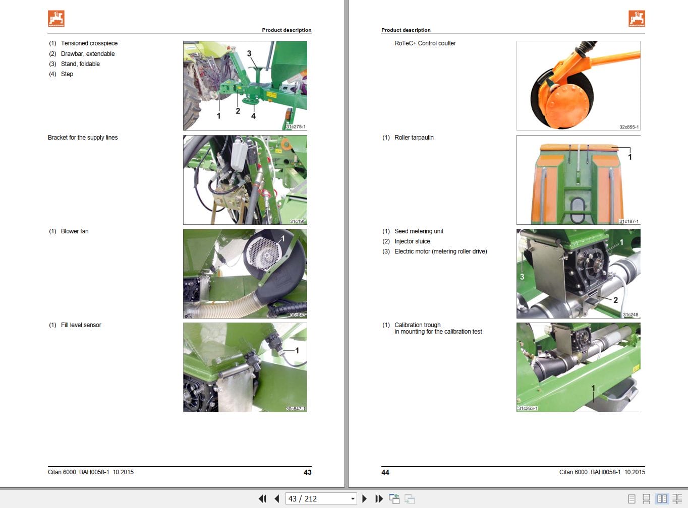 Amazone Seed Drill Citan 6000 Operating Manual MG4390 (2)