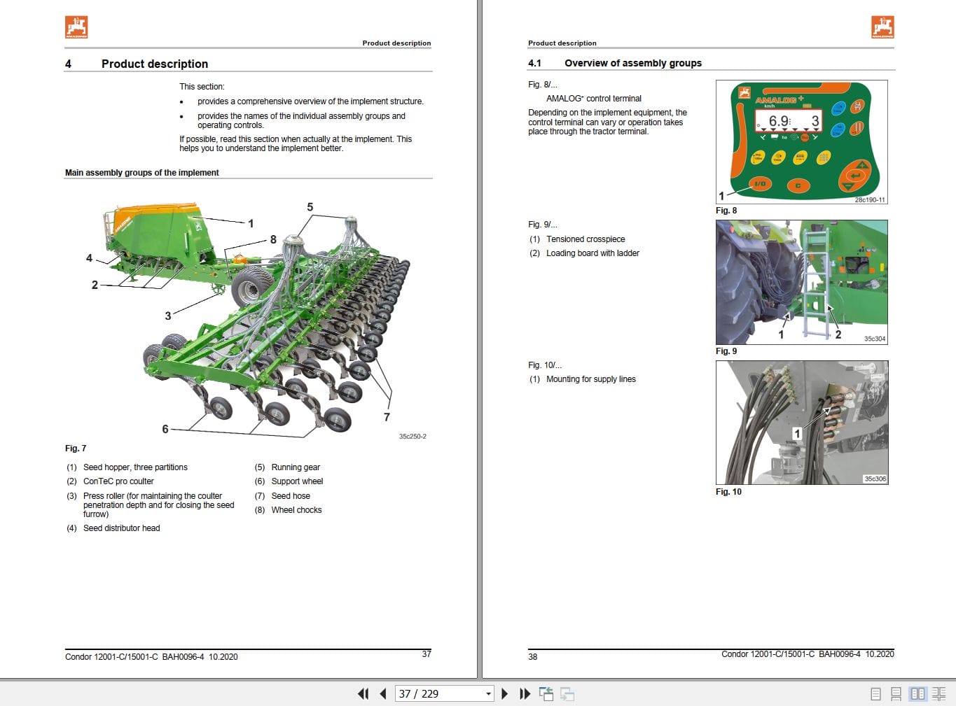 Amazone Seed Drill Condor 12001 C 15001 C Operating Manual MG6039 (2)