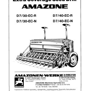 Amazone Seed Drill D7 30 D7 40 Instructions Manual DB573 (1)