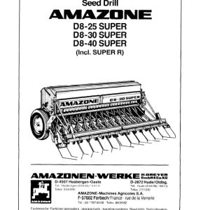 Amazone Seed Drill D8 25 D8 30 D8 40 Super Operating Manual DB612 (1)