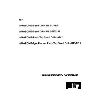Amazone Seed Drill D8 Setting Chart MH152 (1)