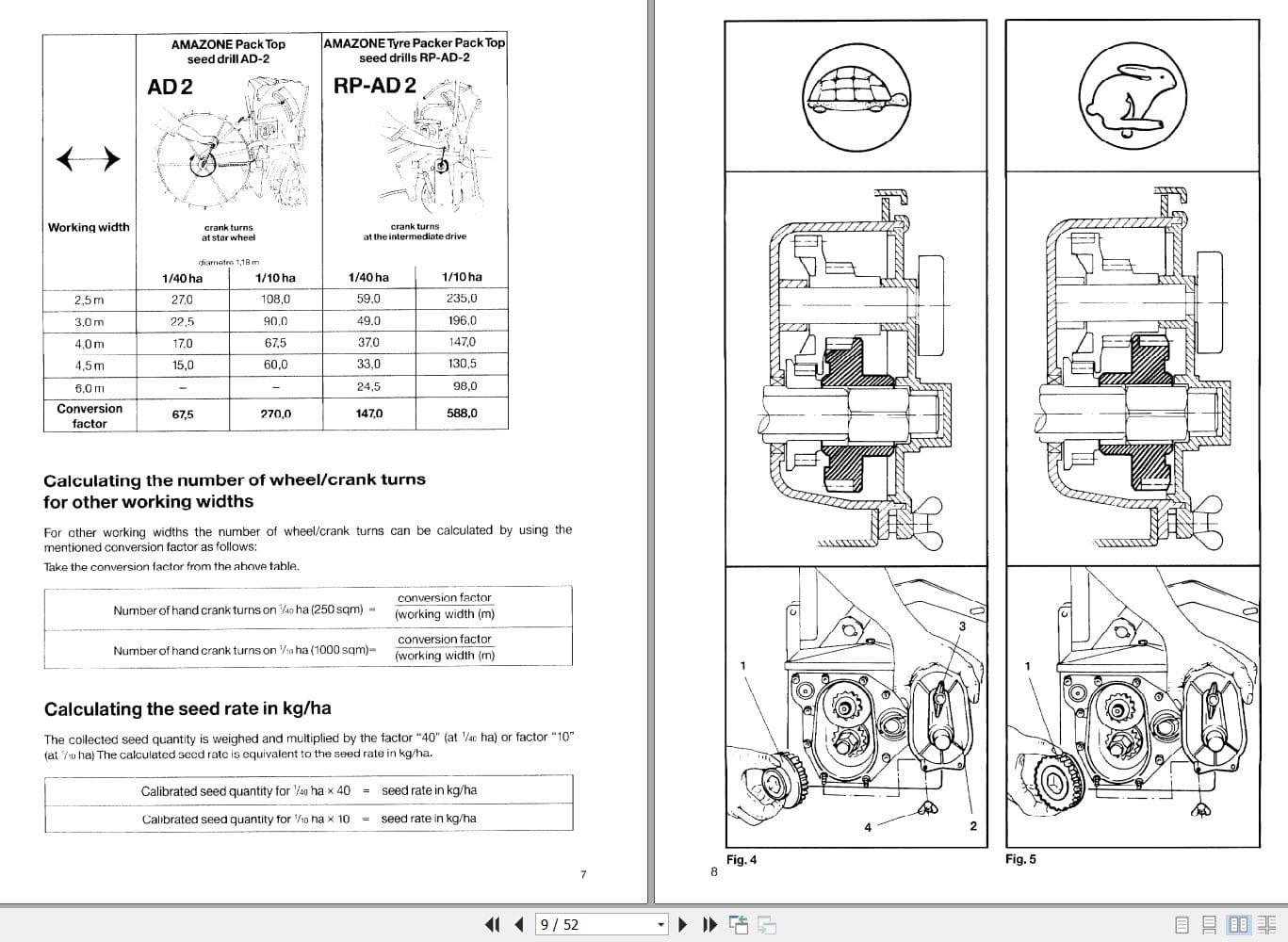 Amazone Seed Drill D8 Setting Chart MH152 (2)