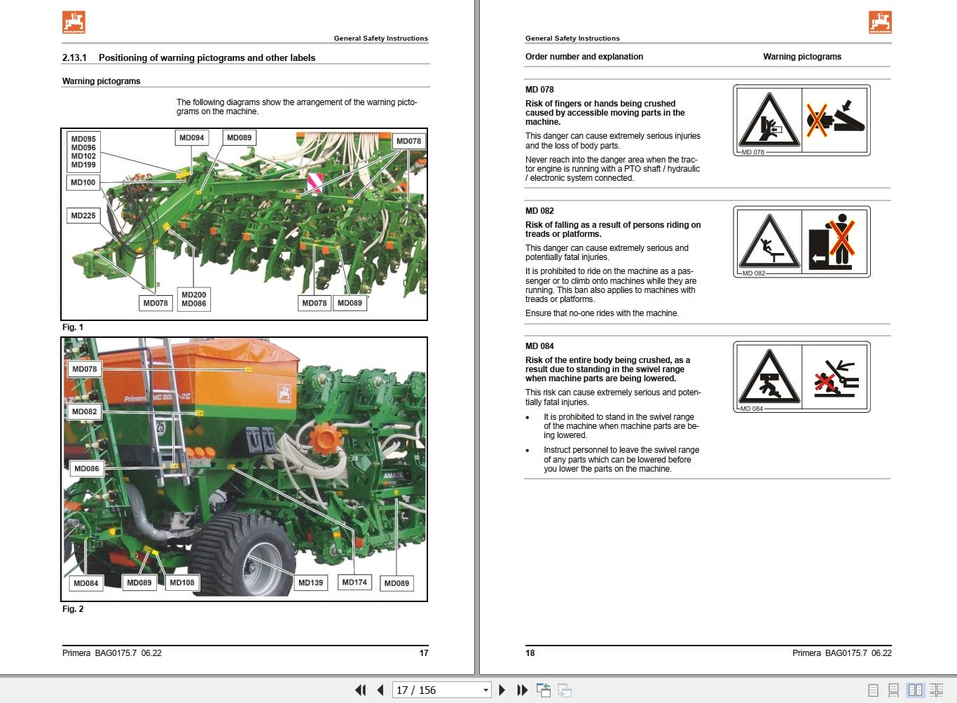 Amazone Seed Drill DMC 6000 2 6000 2C Operating Manual MG6489 (2)