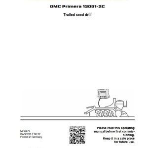 Amazone Seed Drill DMC Primera 12001 2C Operating Manual MG6479 (1)