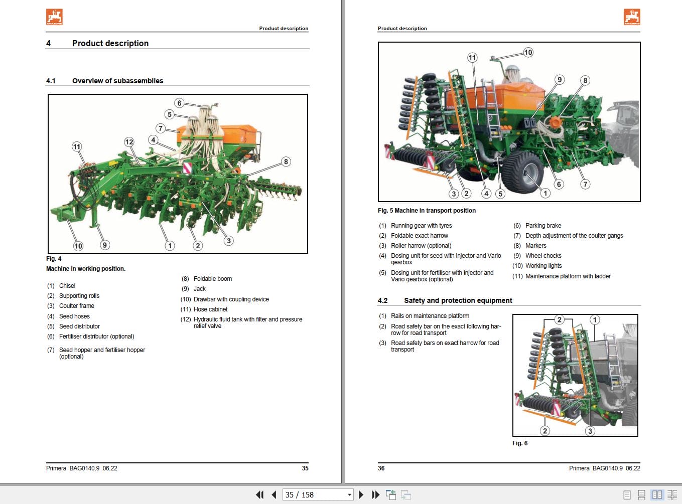 Amazone Seed Drill DMC Primera 6000 6000 2C Operating Manual MG6488 (2)