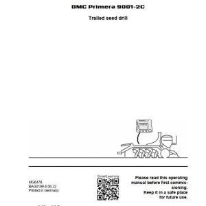 Amazone Seed Drill DMC Primera 9001 2C Operating Manual MG6478 (1)