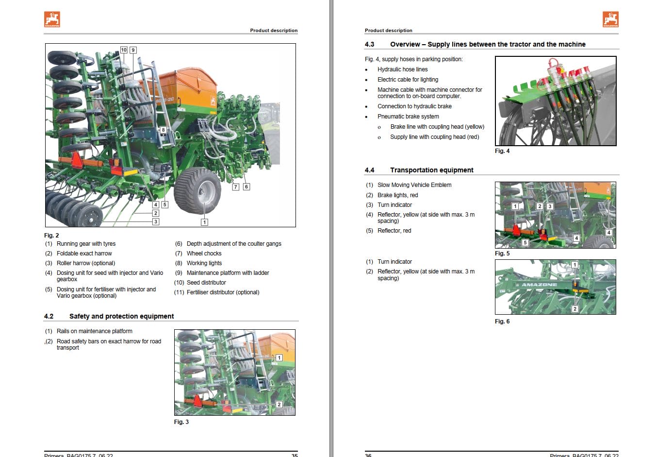 Amazone Seed Drill DMC6000 2 DMC6000 2C Operating Manual MG7540 (2)