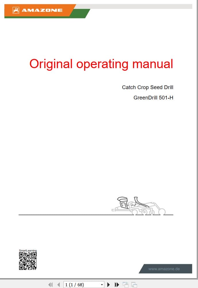 Amazone Seed Drill GreenDrill 501 H Operating Manual MG6805 US EN US 2023 (1)