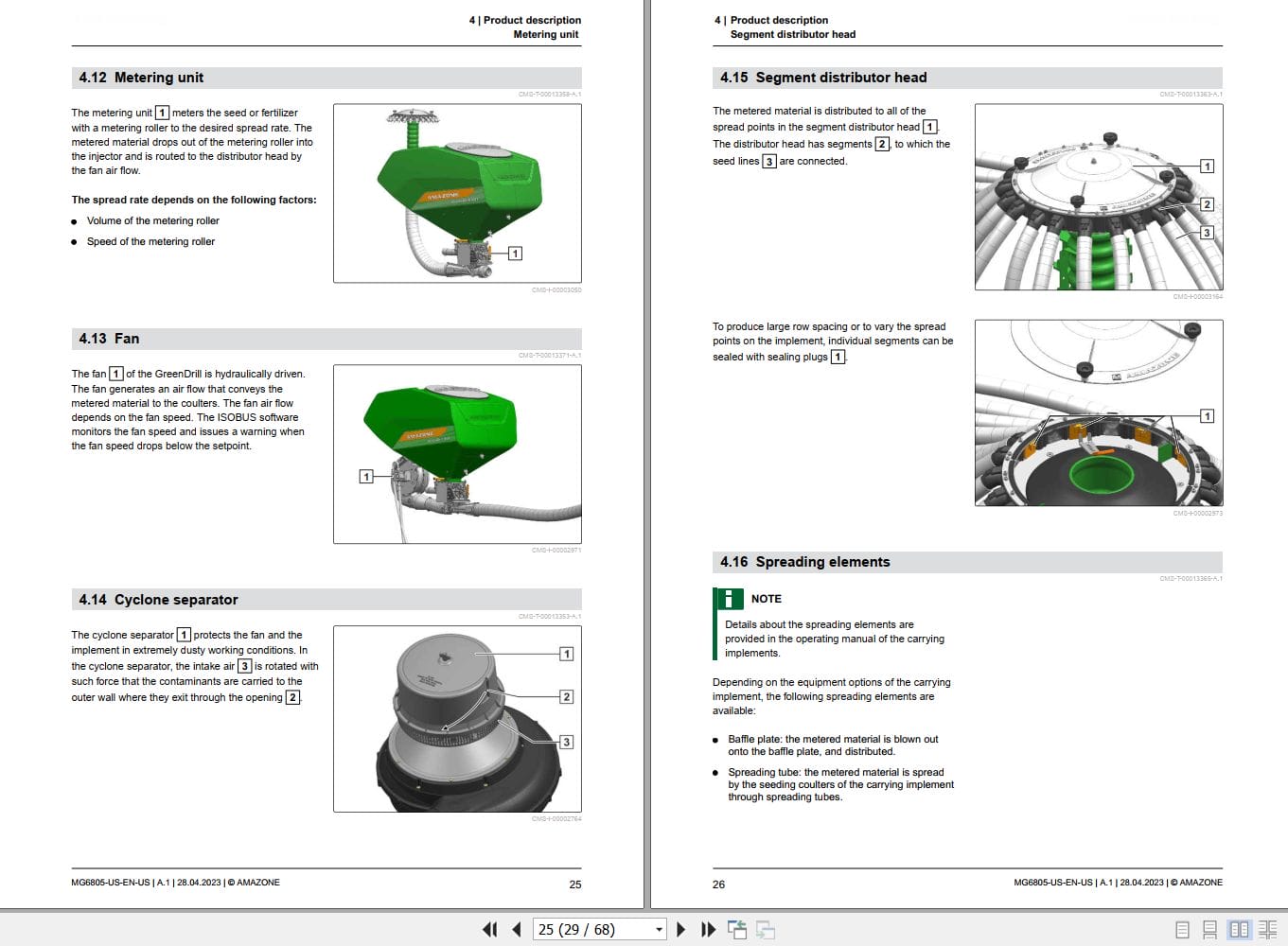 Amazone Seed Drill GreenDrill 501 H Operating Manual MG6805 US EN US 2023 (2)