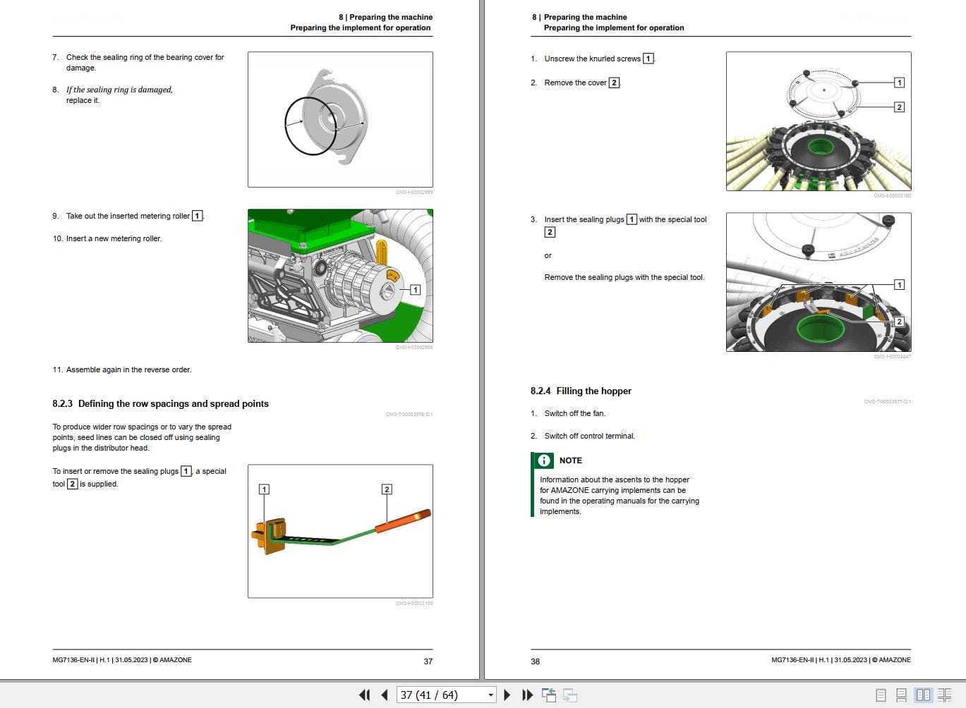 Amazone Seed Drill GreenDrill 501 H Operating Manual MG7136 EN II 2023 (2)
