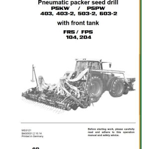 Amazone Seed Drill PSPW403 PSPW403 2 PSPW503 2 PSPW603 2 Operating Manual MG3121 (1)
