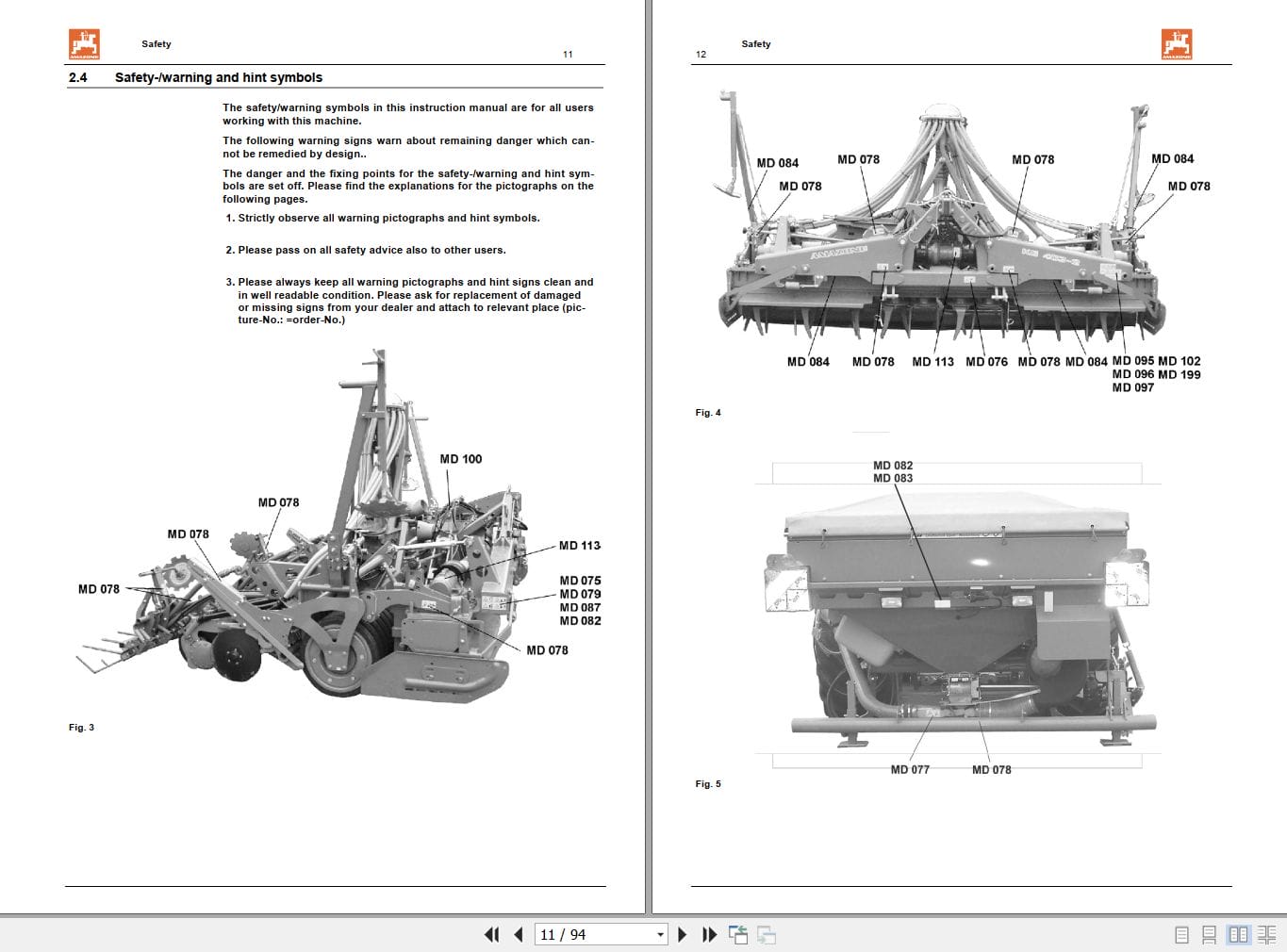 Amazone Seed Drill PSPW403 PSPW403 2 PSPW503 2 PSPW603 2 Operating Manual MG3121 (2)