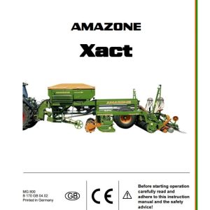 Amazone Seed Drill Xact Instructions Manual MG800 (1)