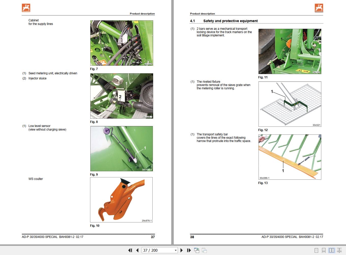 Amazone Seed Drills AD P 3000 AD P3500 AD P4000 Special Operating Manual MG5140 (2)
