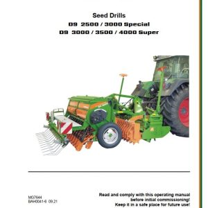 Amazone Seed Drills D9 2500 3000 3500 4000 Operating Manual MG7644 (1)