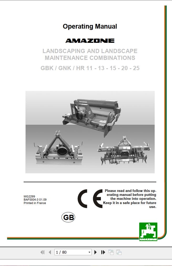 Amazone Seeder GNK13 GNK15 GNK20 GNK25 Operating Manual MG2299 (1)