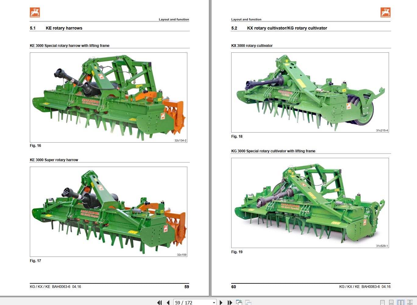 Amazone Soil Tillage Implements KG KX KE Operating Manual MG4321 (2)