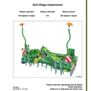 Amazone Soil Tillage Implements KG KX KE Operating Manual MG5808 (1)