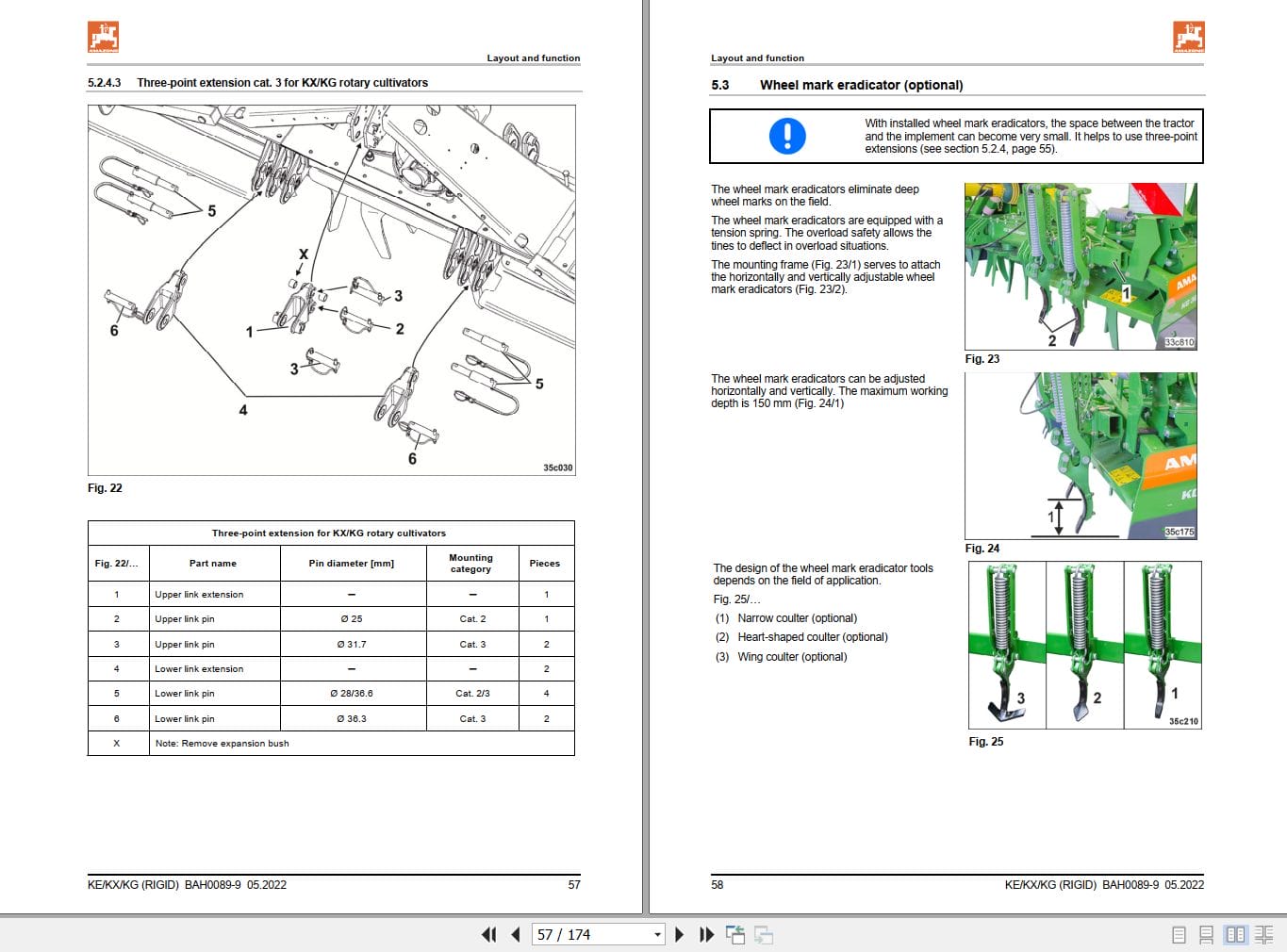 Amazone Soil Tillage Implements KG KX KE Operating Manual MG5808 (2)