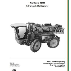 Amazone Sprayer Pantera 4001 Operating Manual MG4122 (1)