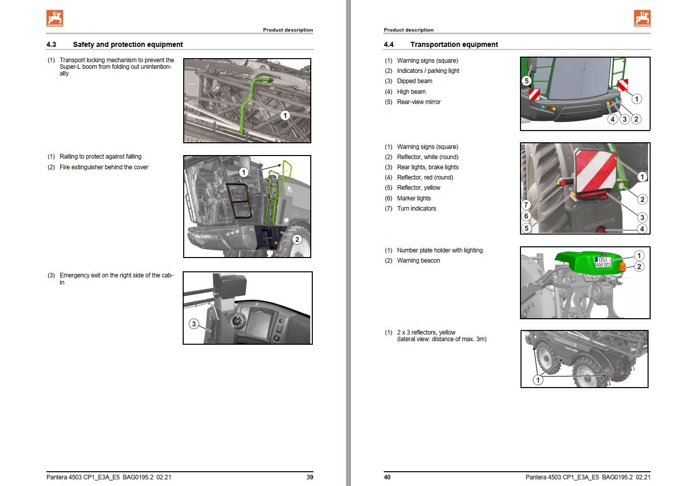 Amazone Sprayer Pantera 4503 Operating Manual MG6229 (2)