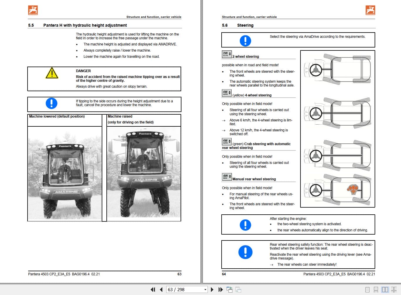 Amazone Sprayer Pantera 4503 Operating Manual MG6232 (2)