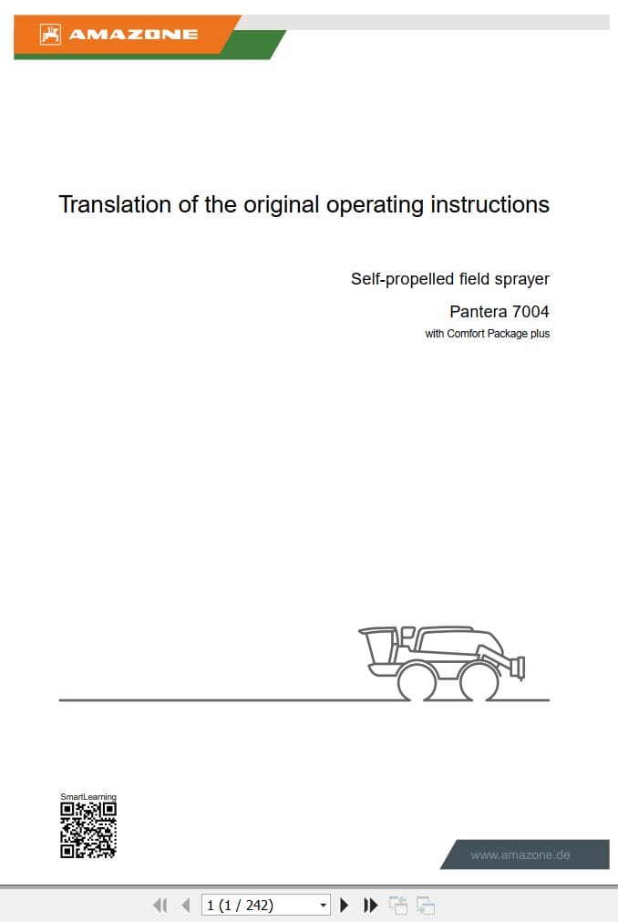 Amazone Sprayer Pantera 7004 Operating Manual MG7650 EN II 2023 (1)