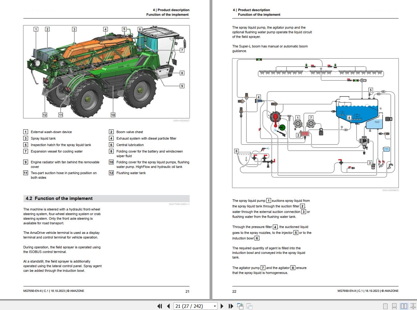 Amazone Sprayer Pantera 7004 Operating Manual MG7650 EN II 2023 (2)