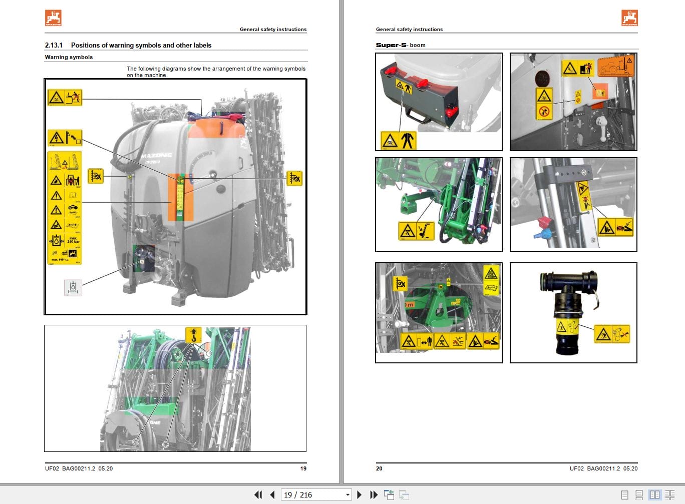 Amazone Sprayer UF1002 UF1602 UF1302 UF2002 Operating Manual MG6607 (2)