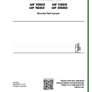 Amazone Sprayer UF1002 UF1602 UF1302 UF2002 Operating Manual MG7002 (1)