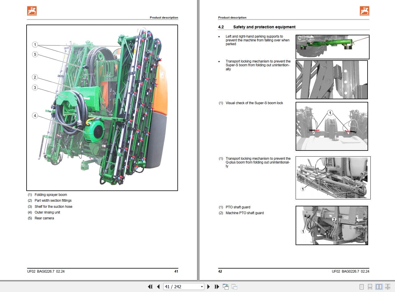 Amazone Sprayer UF1002 UF1602 UF1302 UF2002 Operating Manual MG7555 (2)