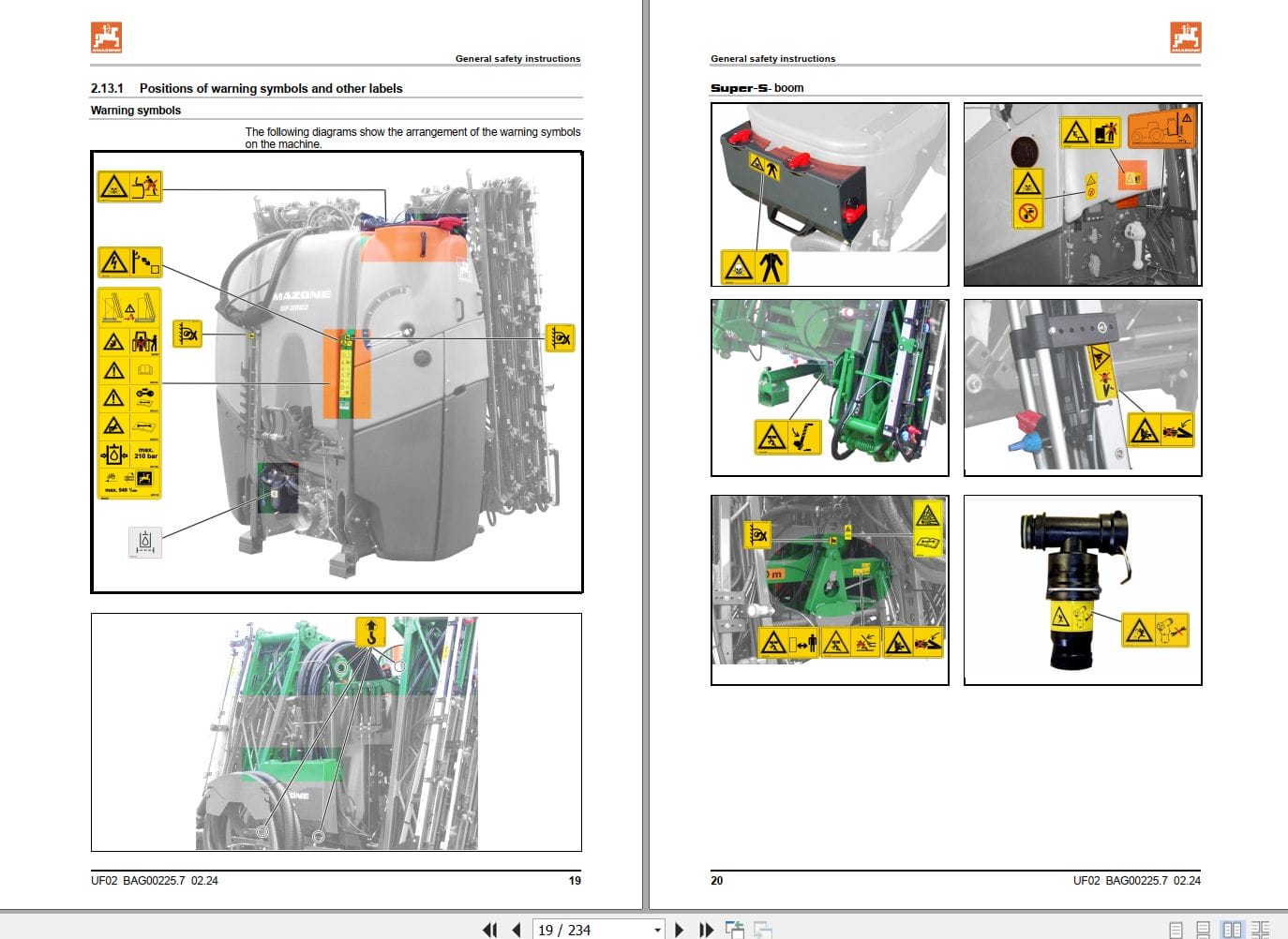 Amazone Sprayer UF1002 UF1602 UF1302 UF2002 Operating Manual MG7618 (2)