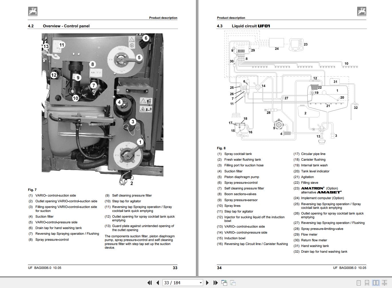 Amazone Sprayer UF1501 UF1801 Operating Manual MG1226 (2)
