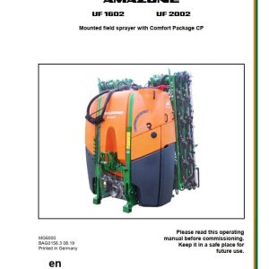 Amazone Sprayer UF1602 UF2002 Operating Manual MG6000 (1)