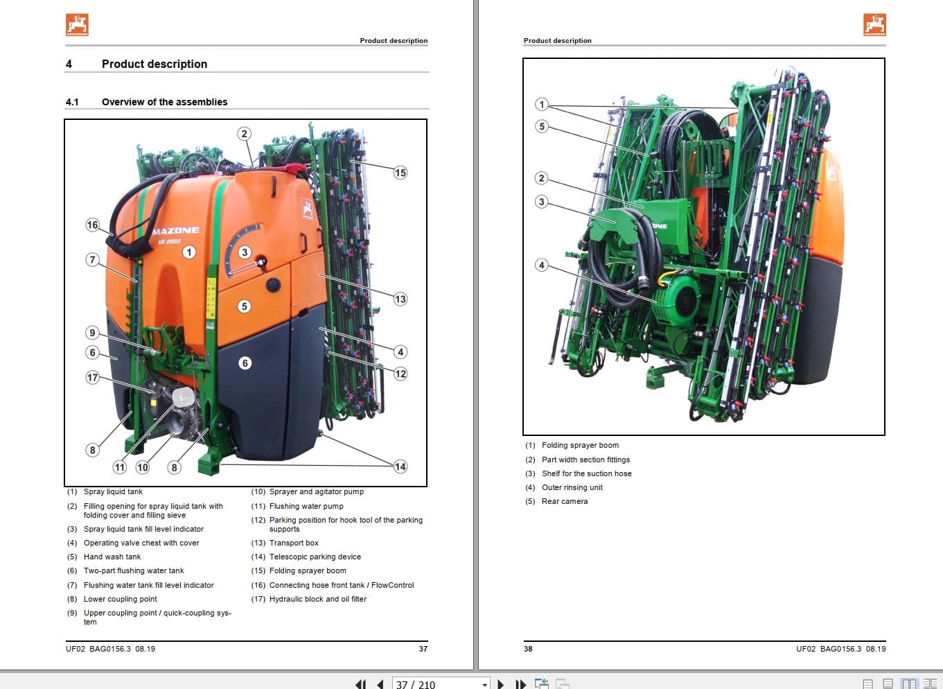 Amazone Sprayer UF1602 UF2002 Operating Manual MG6000 (2)